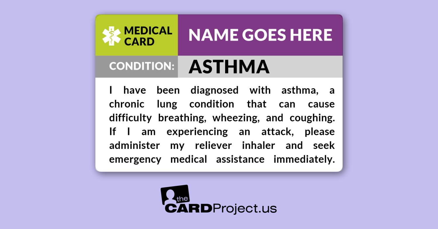 Asthma Medical ID Card (FRONT)